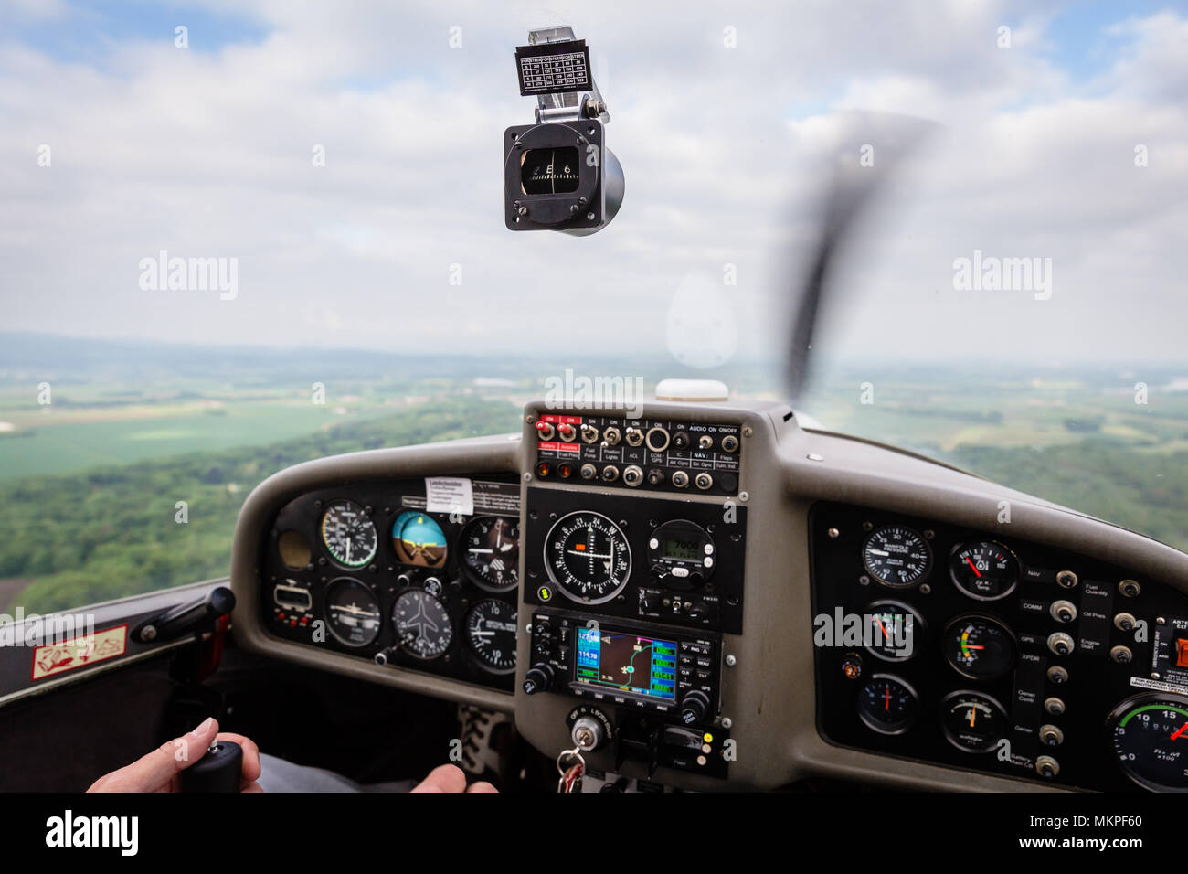 Private Pilot Sport Flugzeug Stockfoto
