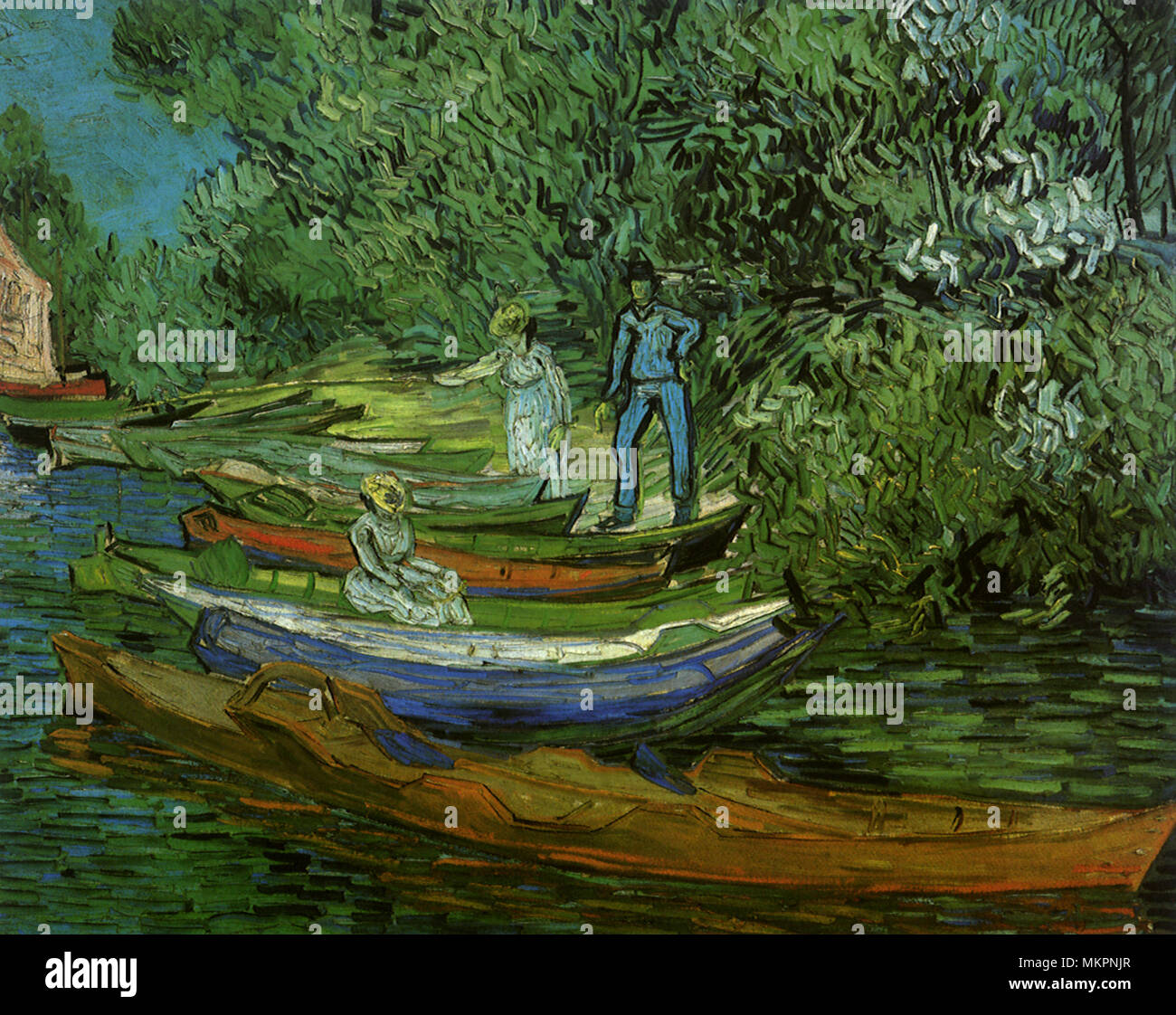 Bank von der Oise von Auvers Stockfoto