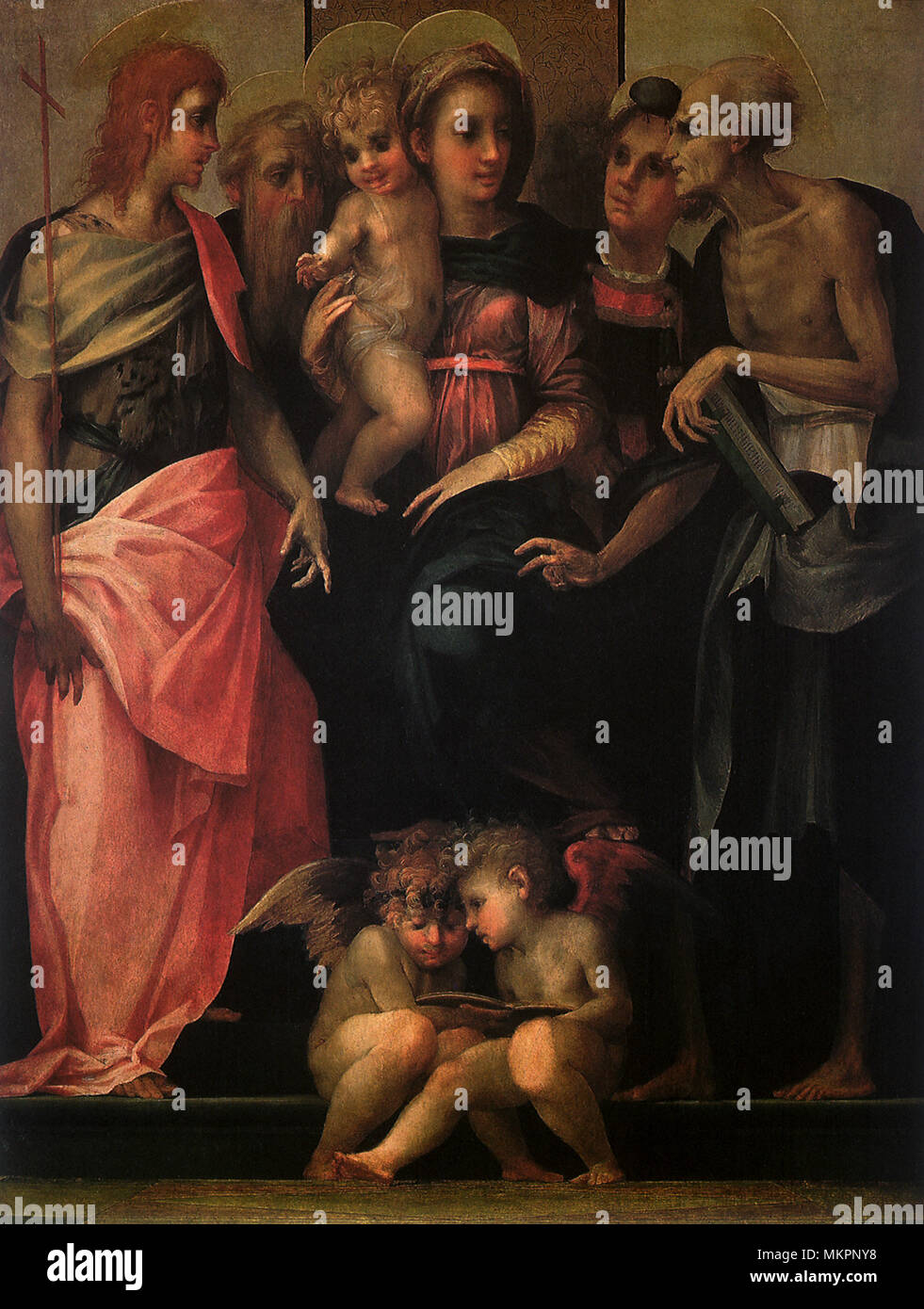 Madonna und vier Heiligen Stockfoto