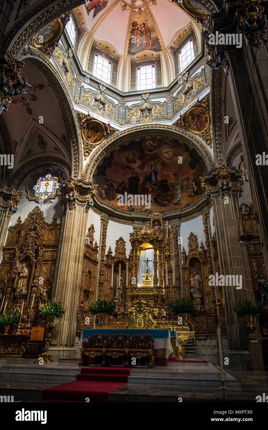 Pfarrkirche von San Juan Bautista, Coyoacan, Mexiko City, Mexiko Stockfoto