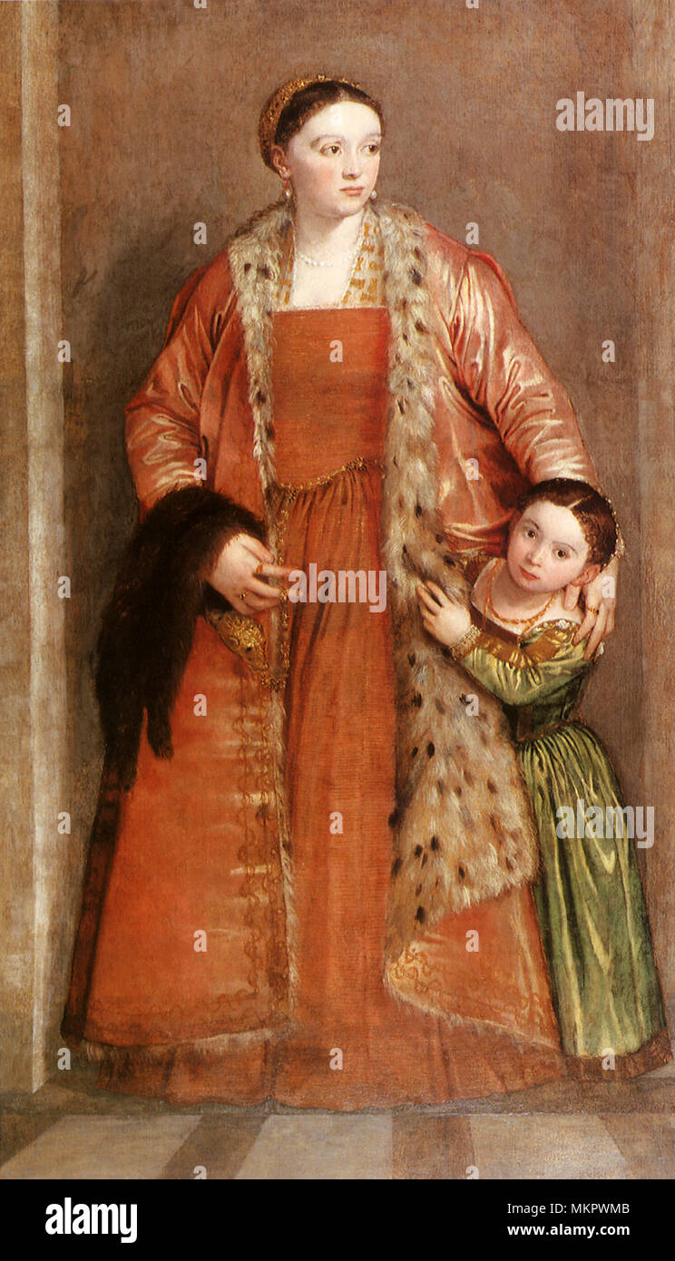 Porträt der Gräfin Livia da Porto Thiene und Ihre Tochter Stockfoto