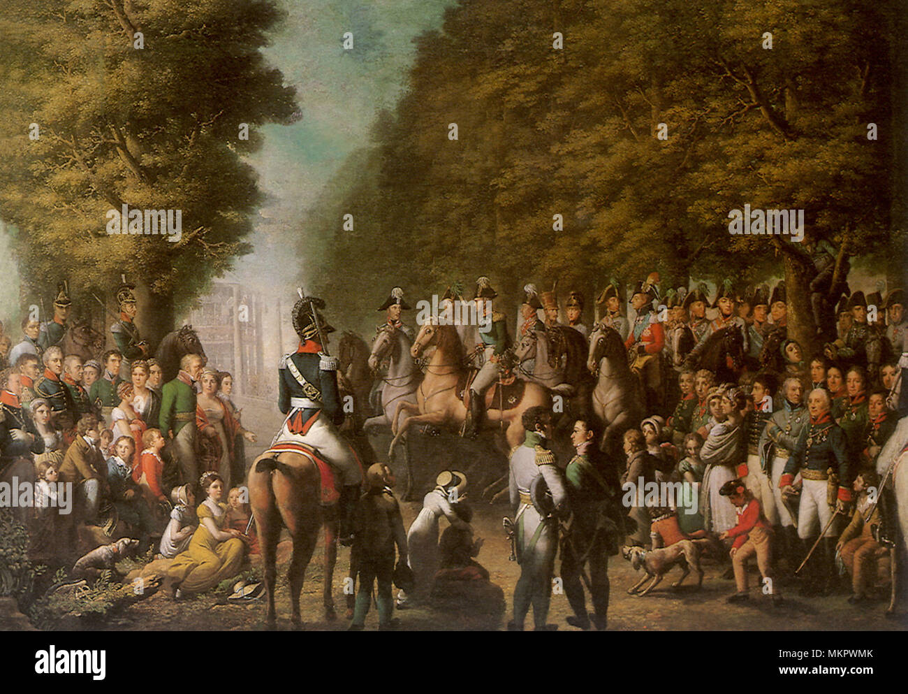 Die Militärparade im Prater am 18. Oktober 1814 Stockfoto