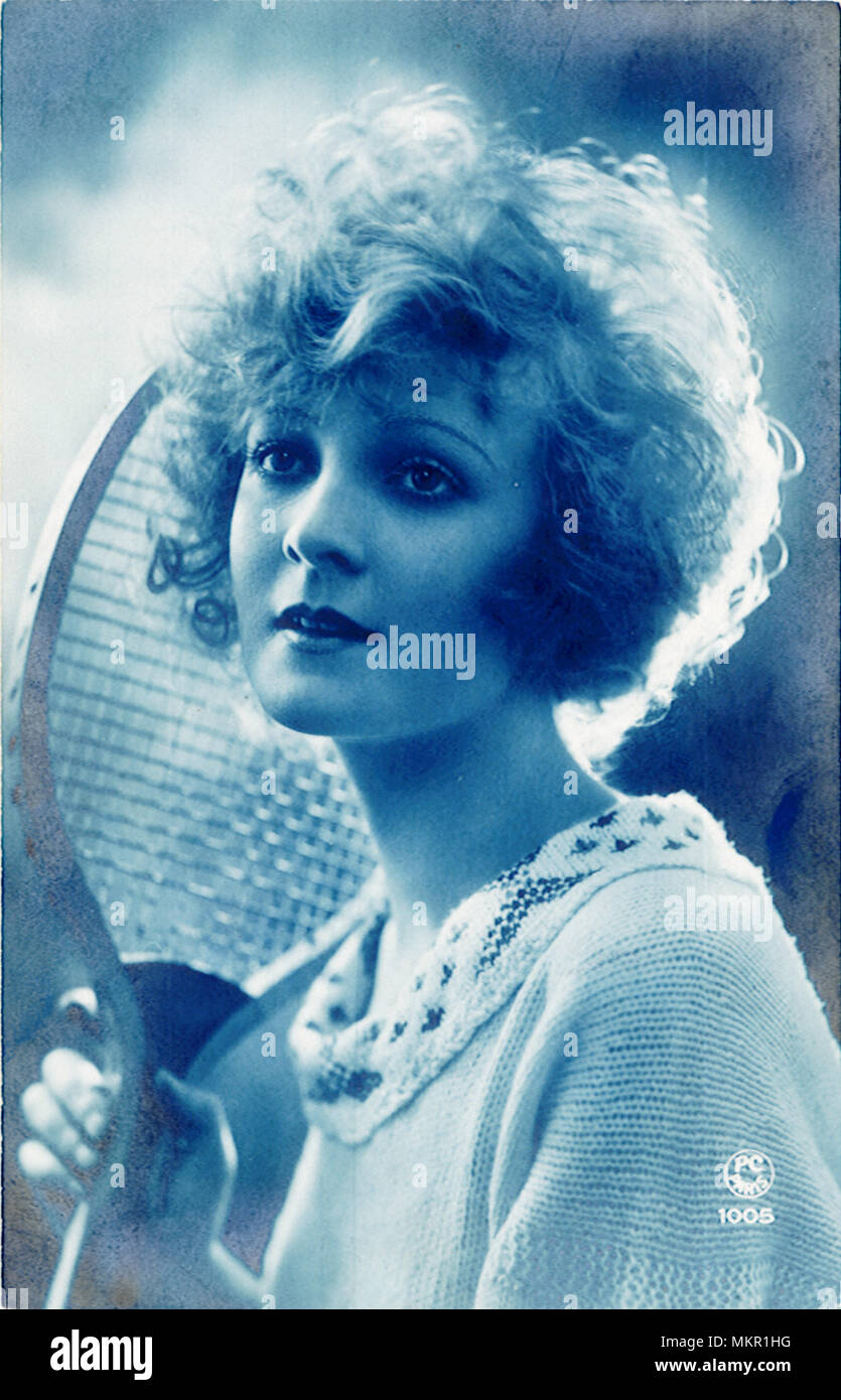 Porträt der Lady Tennis Player Stockfoto