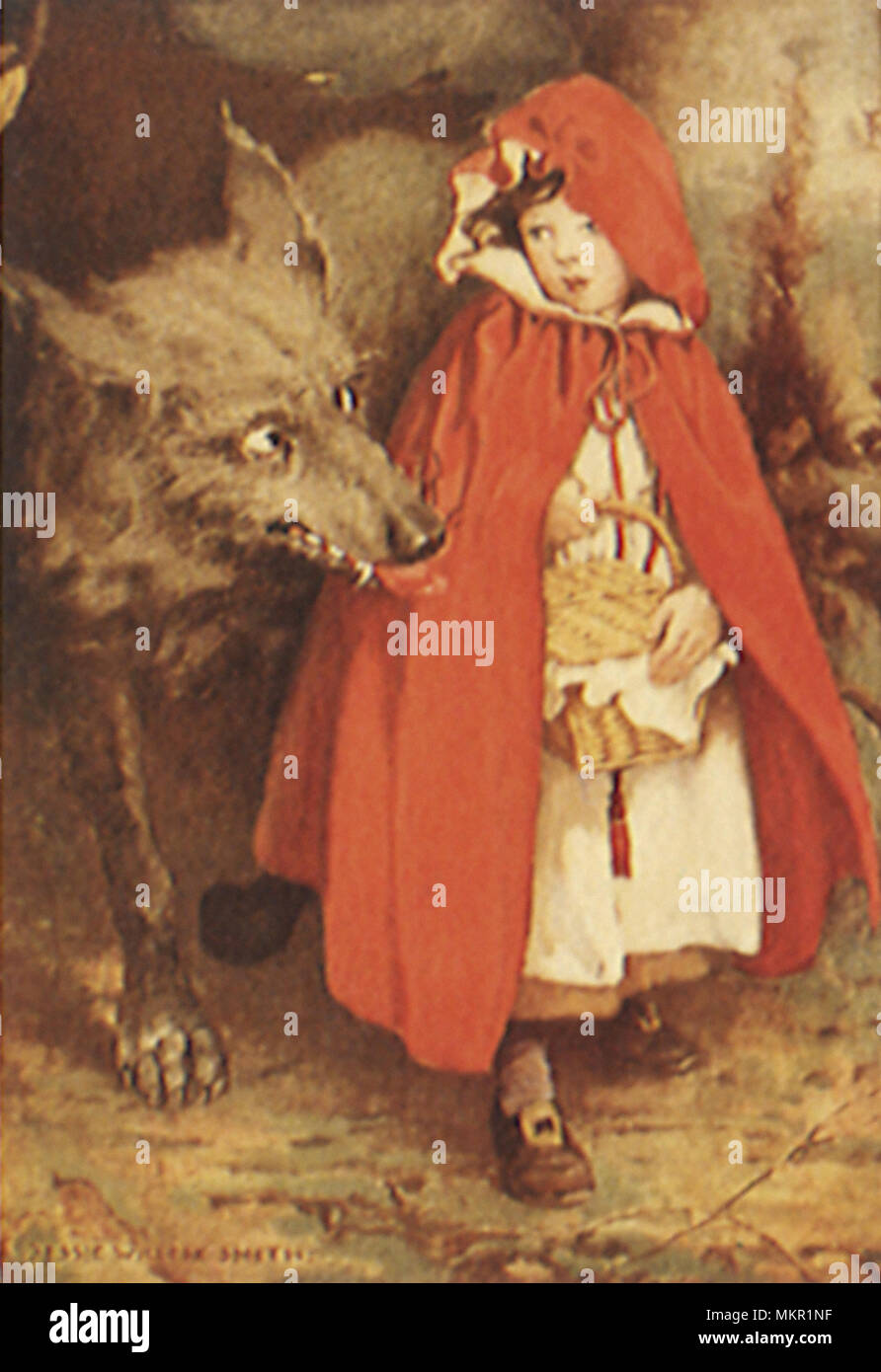 Rotkäppchen und der Wolf Stockfoto