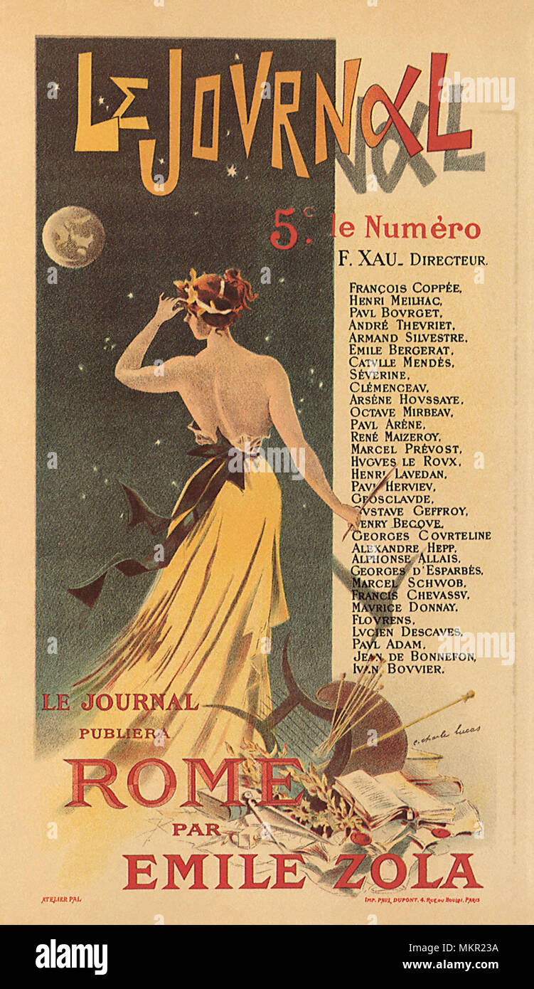 Abdeckung der Le Journal mit Lady unter Sternenhimmel mit Lyra Stockfoto