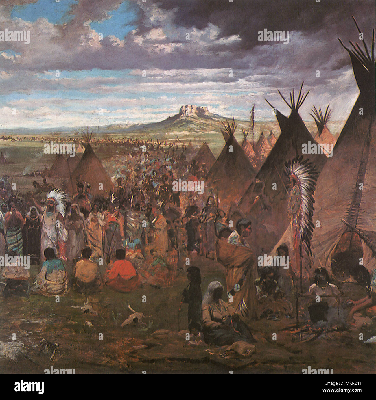 Sioux Indianerstamm Campground auf Ebenen Stockfoto