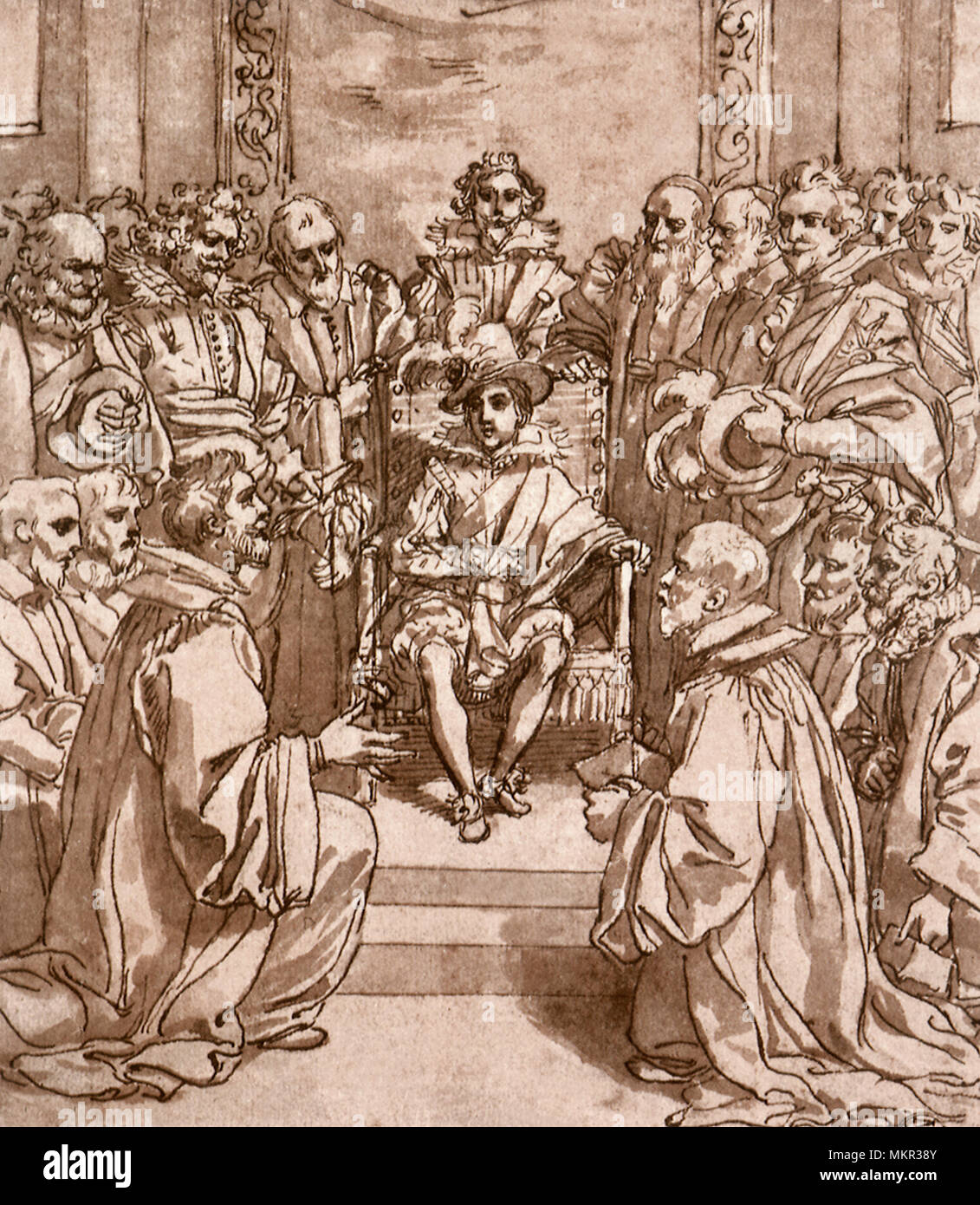Richter und Staatsanwälte Hommage an die Jungen Louis XIII 1605 Stockfoto