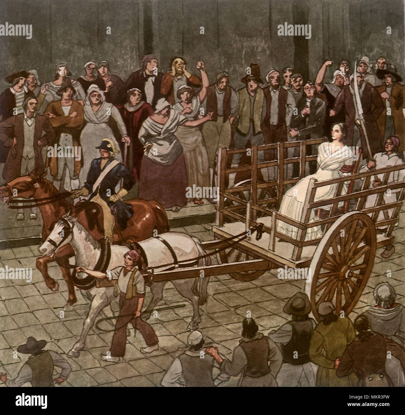 Marie Antoinette auf dem Weg zur Guillotine Stockfoto