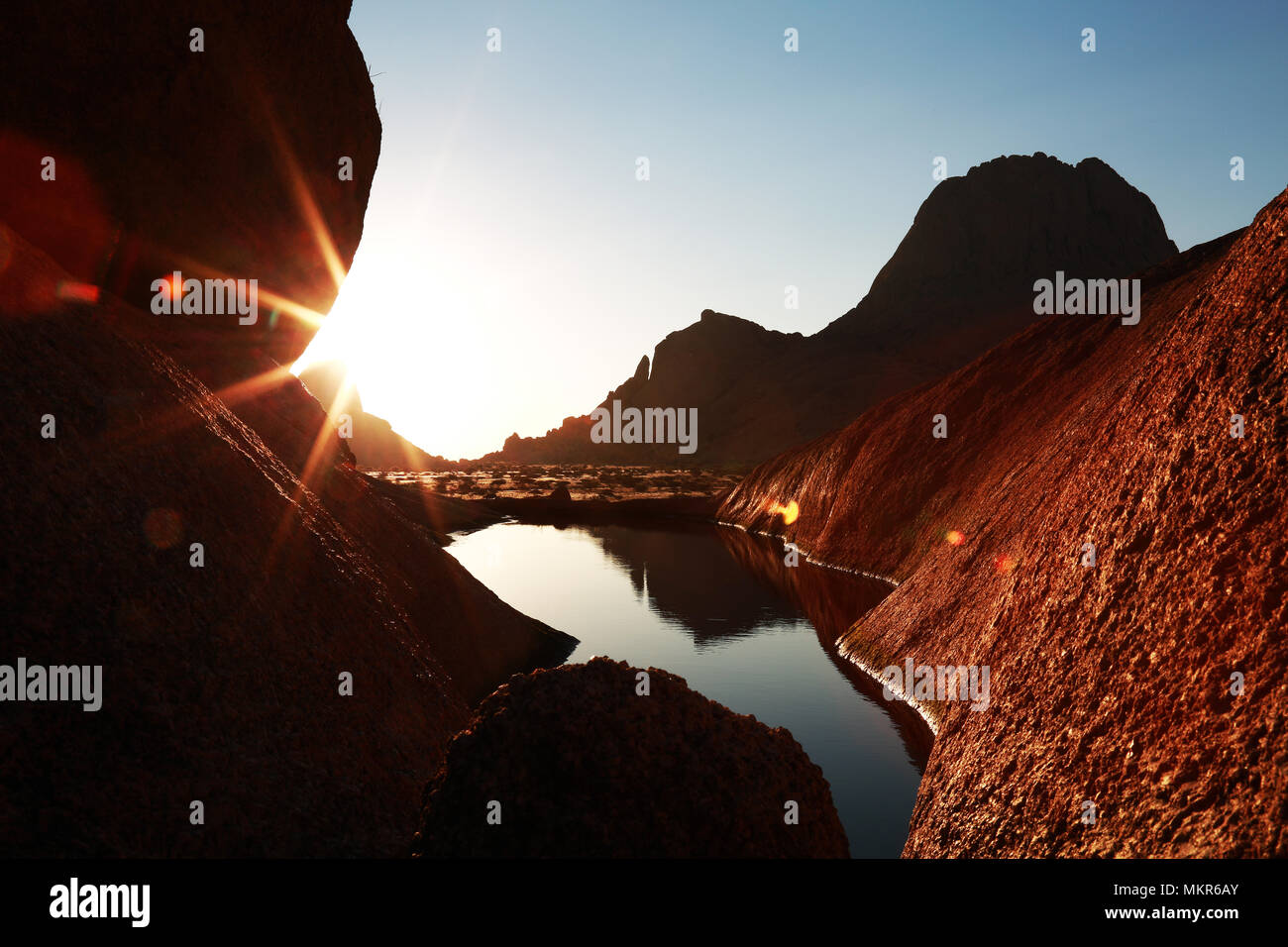 Namibia, Spitzkoppe Sonnenuntergang Stockfoto