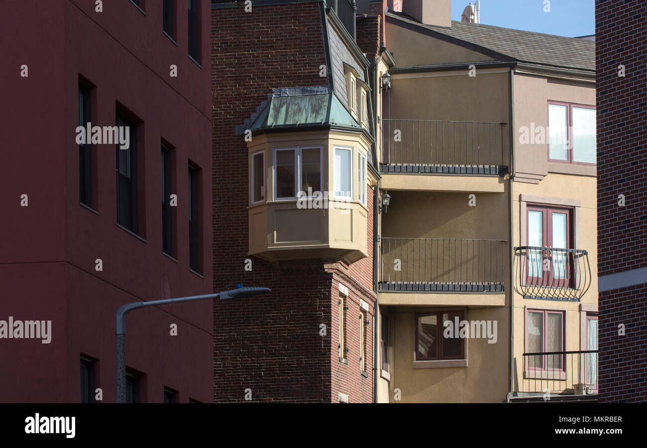 Die Architektur von Bostons North End. Boston, Massachusetts, USA Stockfoto