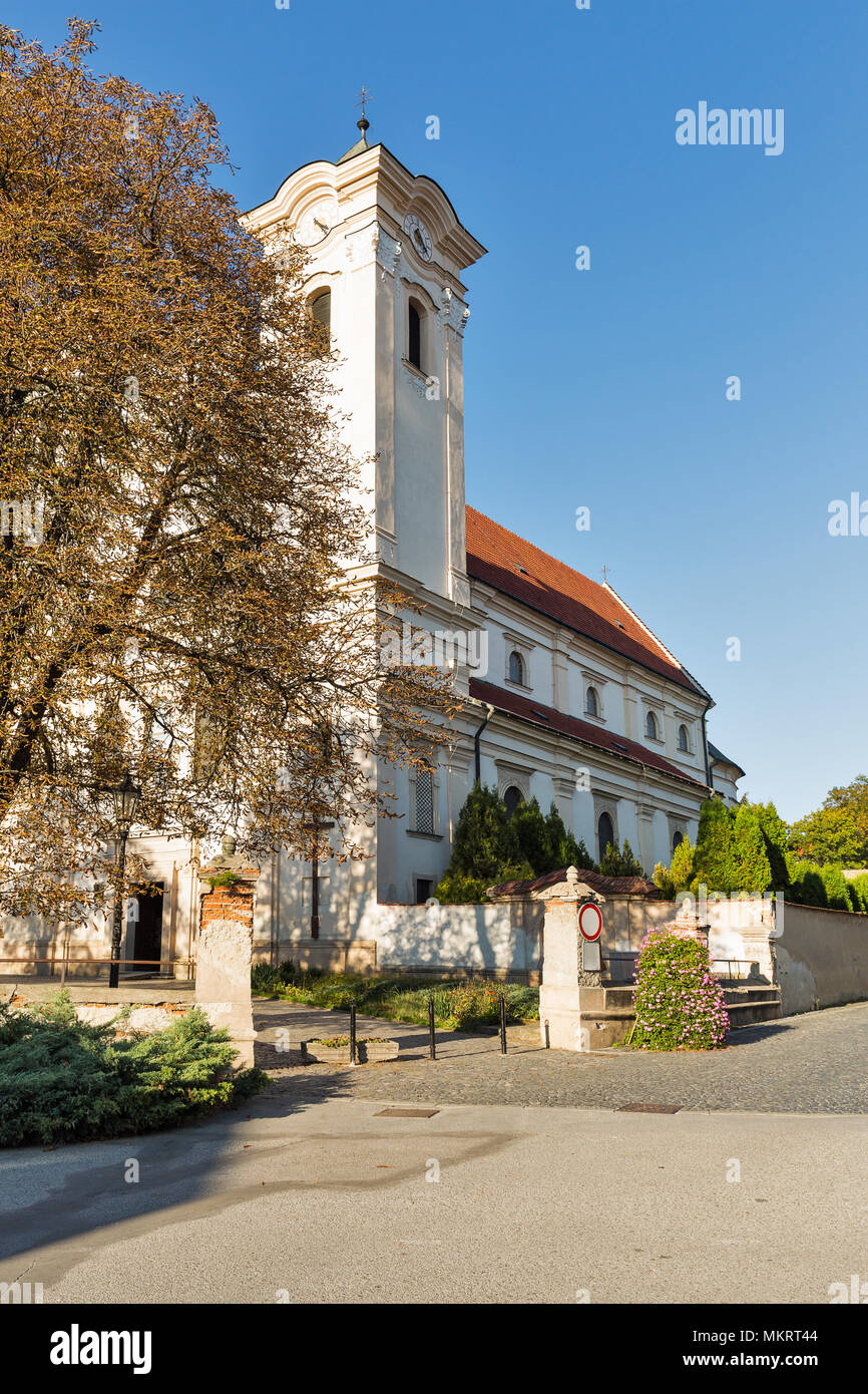 Kirche des Franziskanerklosters in Presov, Slowakei. Darmstadt ist eine Stadt in der Ostslowakei. Stockfoto