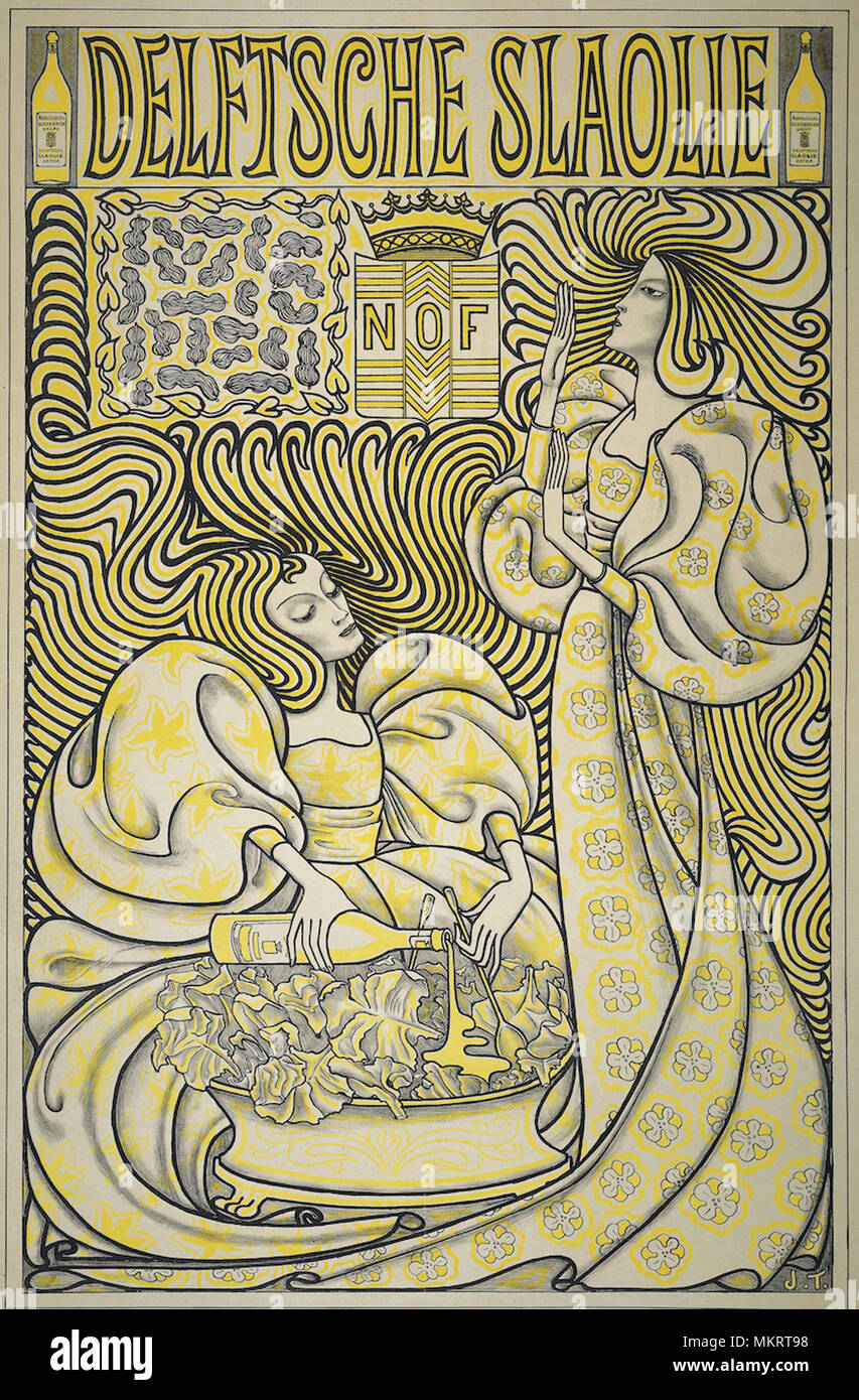 Vintage Jugendstil Poster Stockfoto