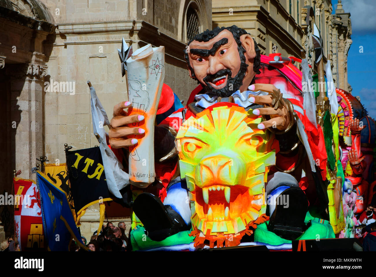 Karneval float, Karneval, Februar 2018 in Valletta, Malta, Europa Stockfoto