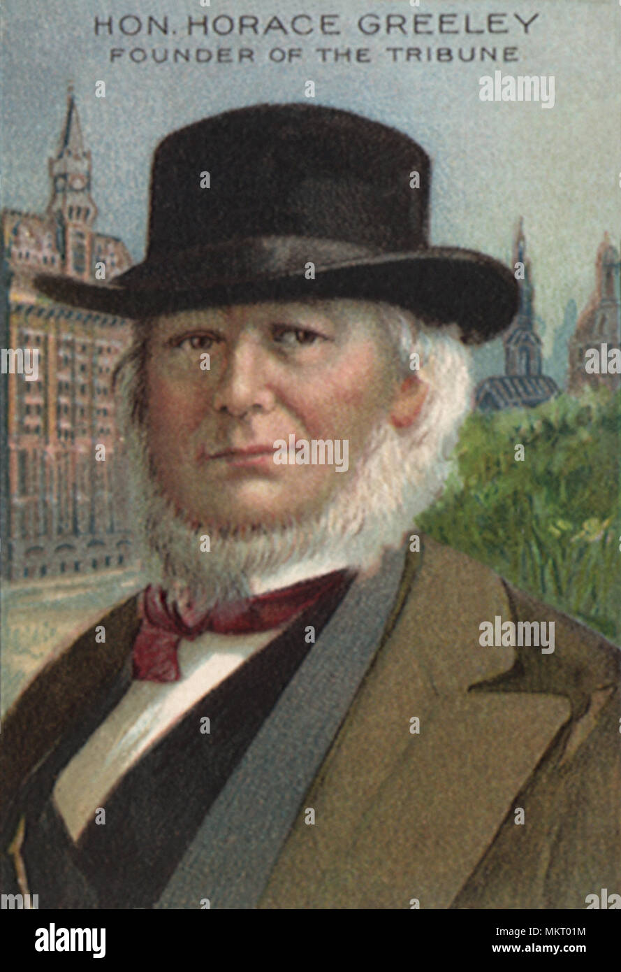 Horace Greeley Gründer der Zeitung "Tribune" Stockfoto