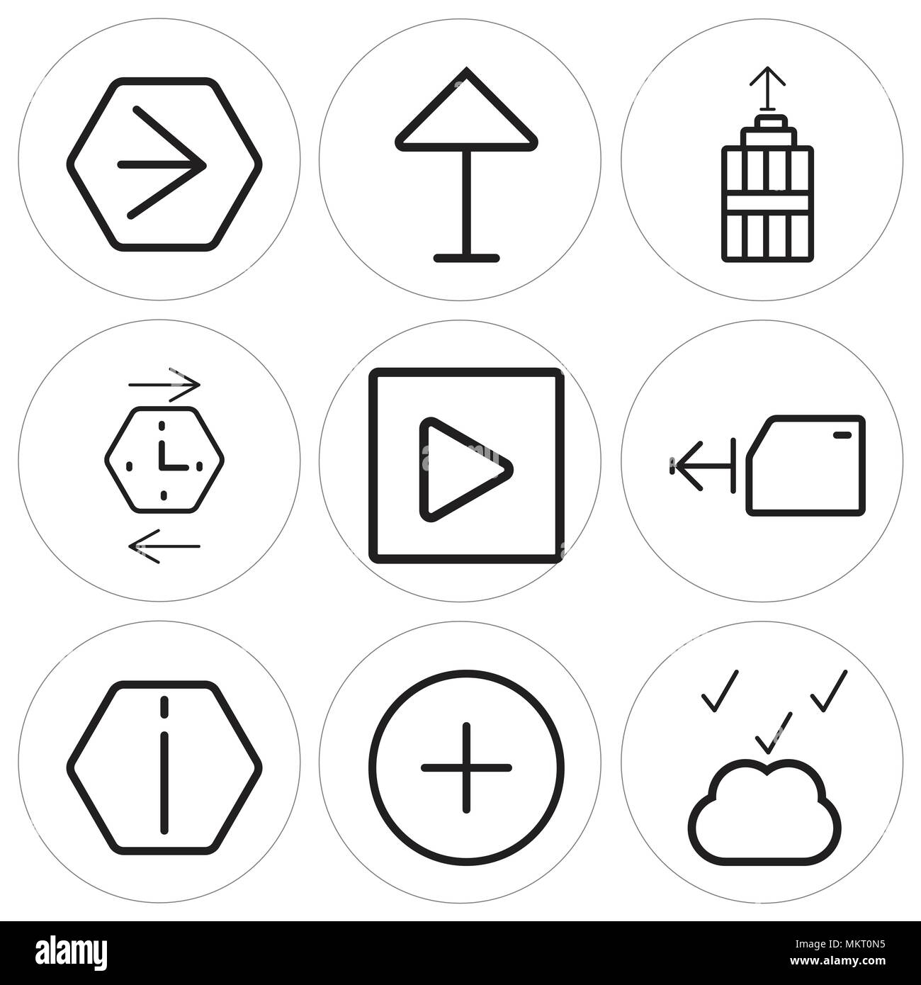 Satz Von 9 Einfache Editierbare Symbole Wie Cloud Computing Plus Info Ordner Spielen Geschichte Garbage Pfeil Youtube Konnen Fur Mobile Web Verwendet Werden Stock Vektorgrafik Alamy