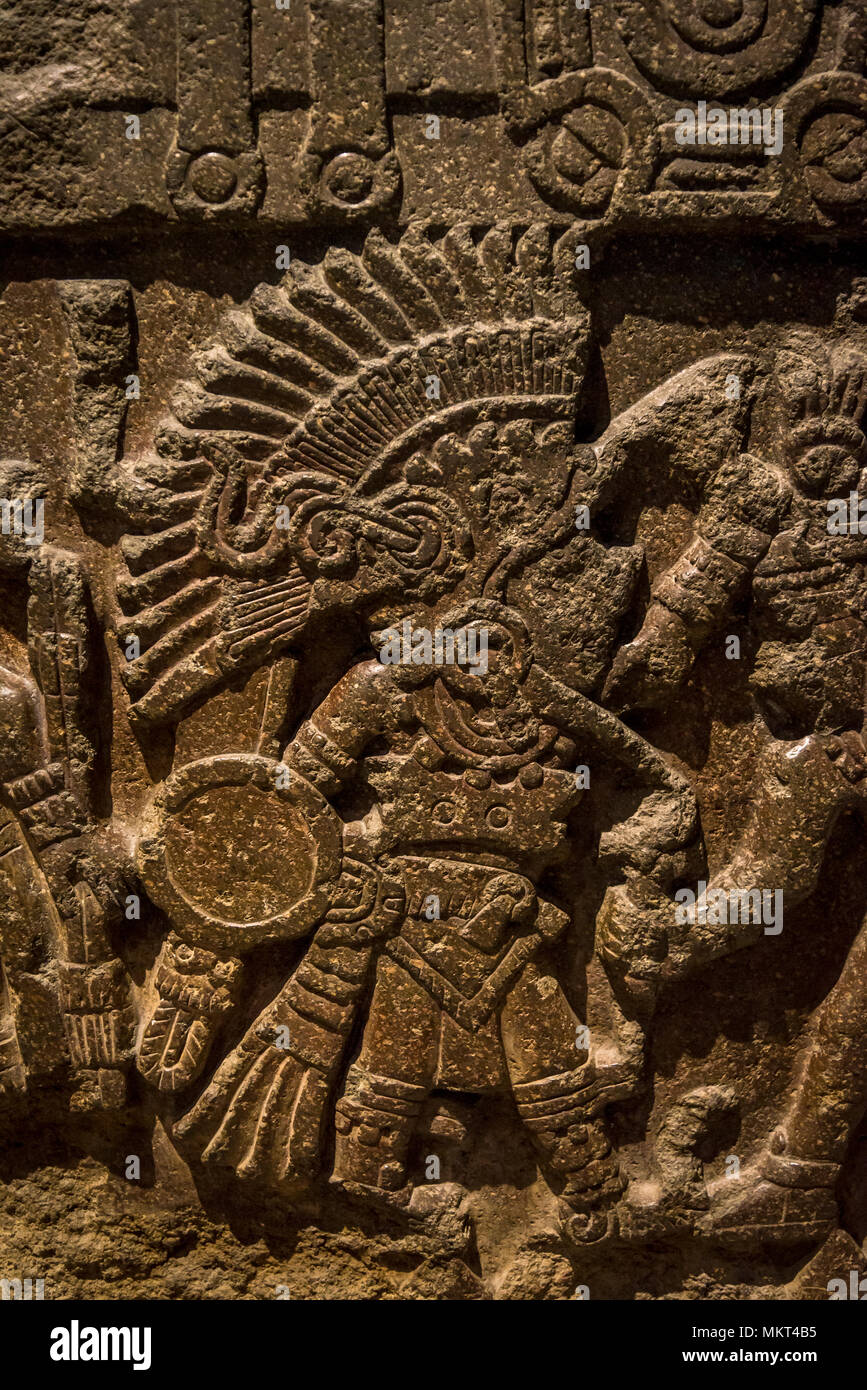 Aztec Skulptur, Aztec, Nationalmuseum für Anthropologie, Museo Nacional de Antropología, MNA, Mexiko City, Mexiko Stockfoto