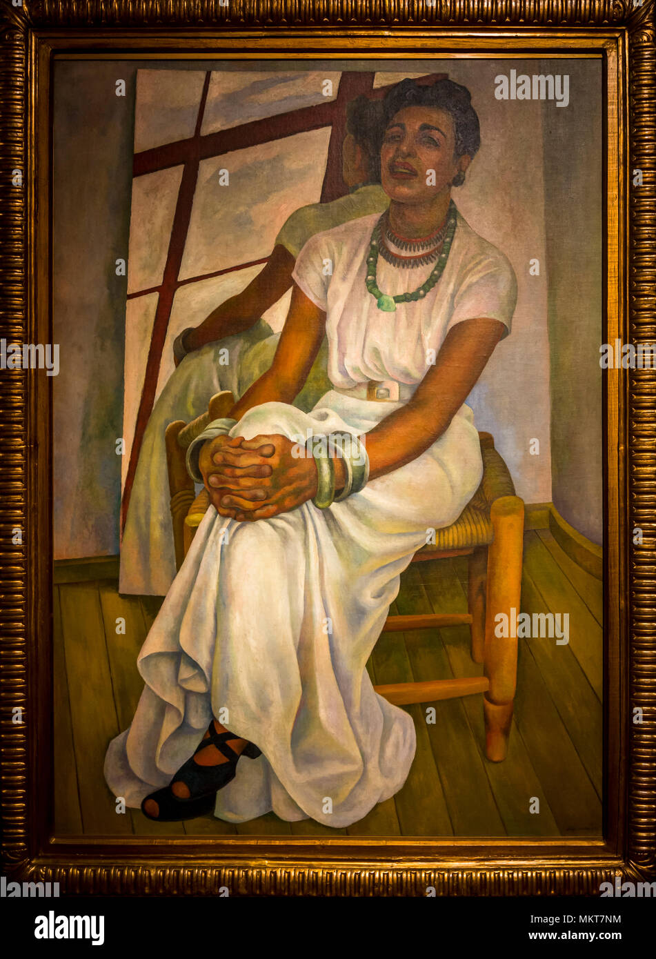 Gemälde von Diego Rivera "Portrait von Lupe Marin' 1938
