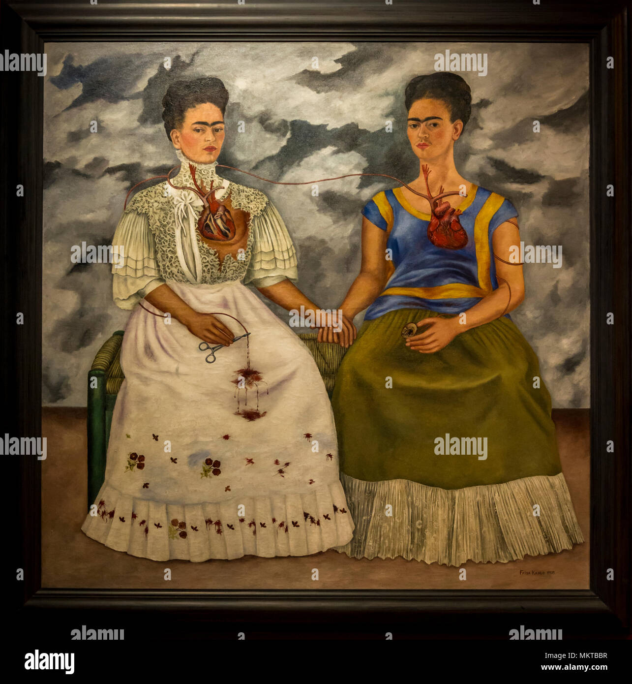Gemälde von Frida Kahlo' zwei Fridas", 1939, Museum für Moderne Kunst, den Chapultepec Park, Mexiko City, Mexiko Stockfoto