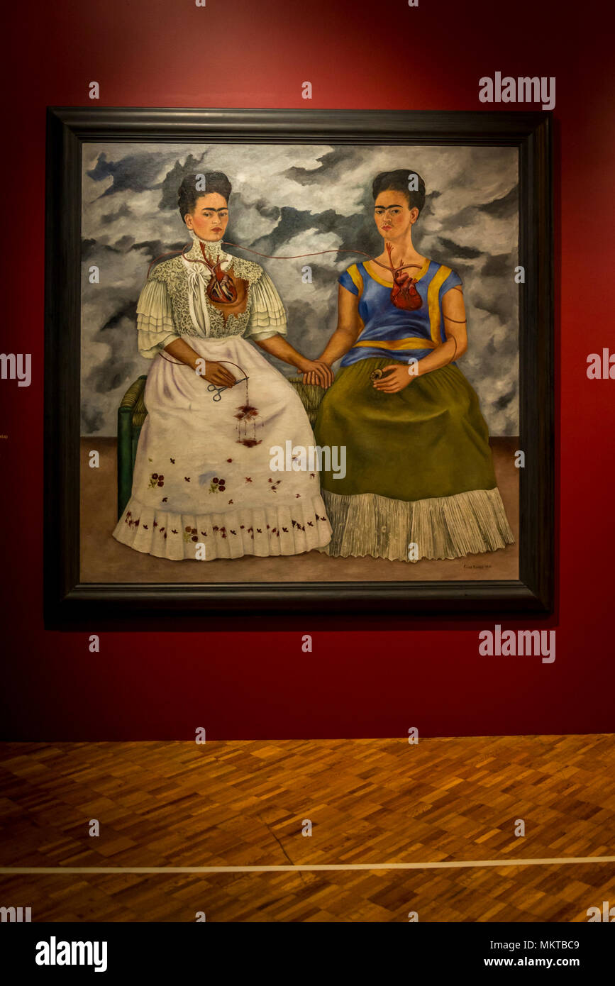 Gemälde von Frida Kahlo' zwei Fridas, 1939, Museum für Moderne