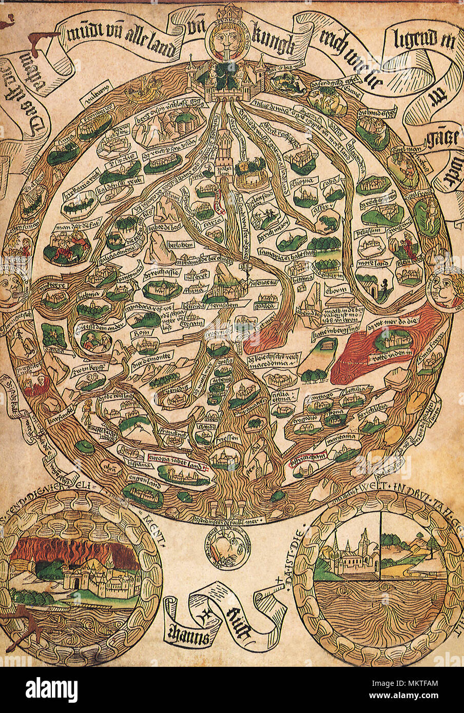 Mittelalterliche Karte von Europa 1480 Stockfoto