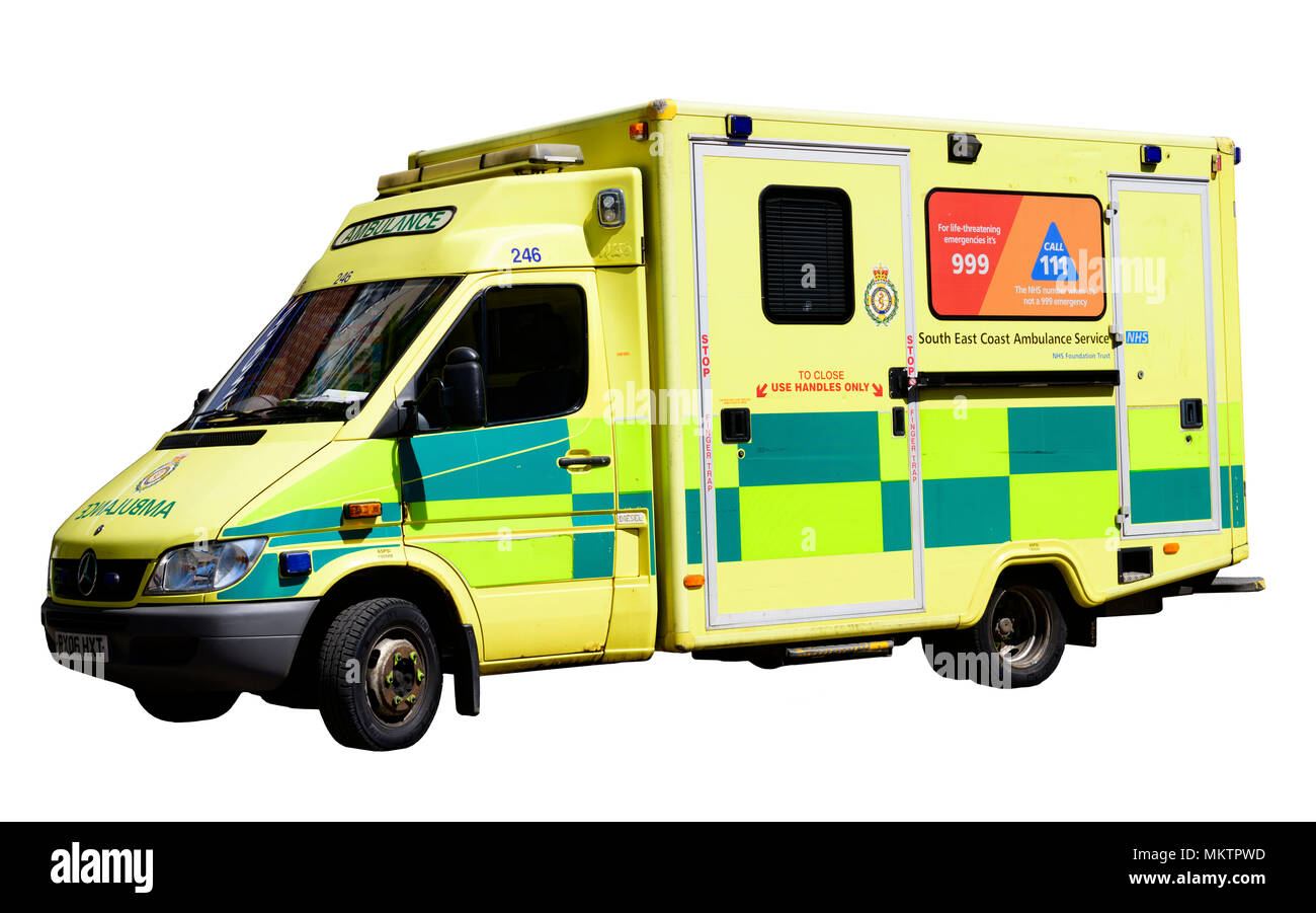 Schneiden Sie das Bild eines britischen Rettungswagen Stockfoto