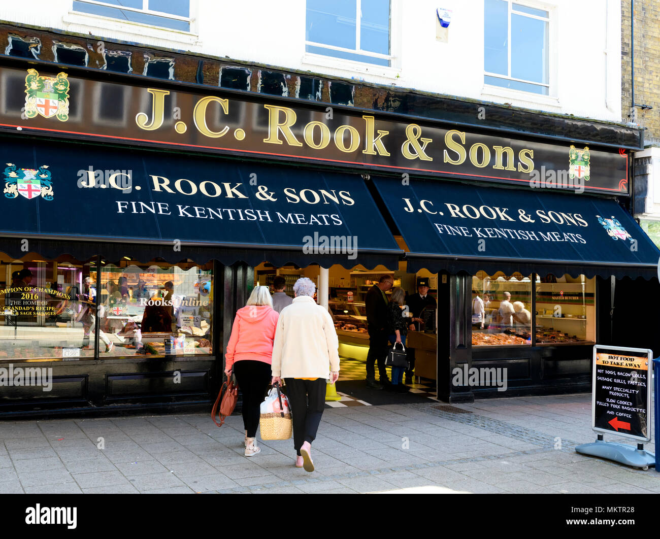 J C Rook und Söhne, eine hochwertige Kette von unabhängigen Familie Metzgereien in Kent. Stockfoto