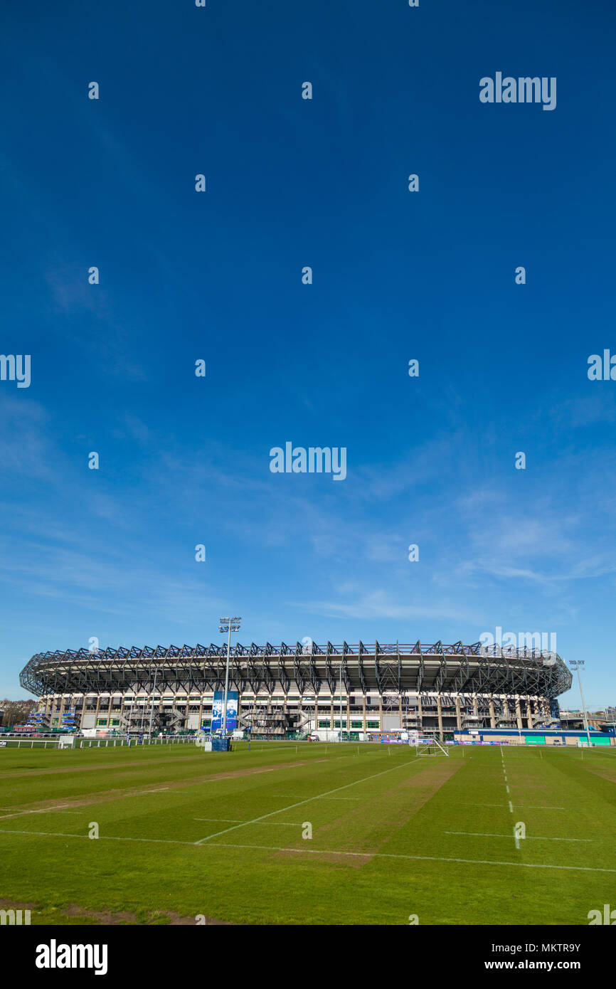 Außenansicht Das Murrayfield Rugby Stadium Edinburgh Schottland Stockfoto