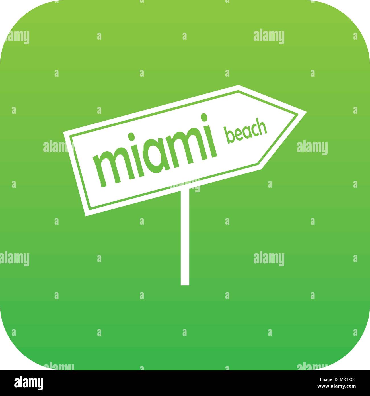 Miami Pfeil post Zeichen Symbol Digital Green Stock Vektor