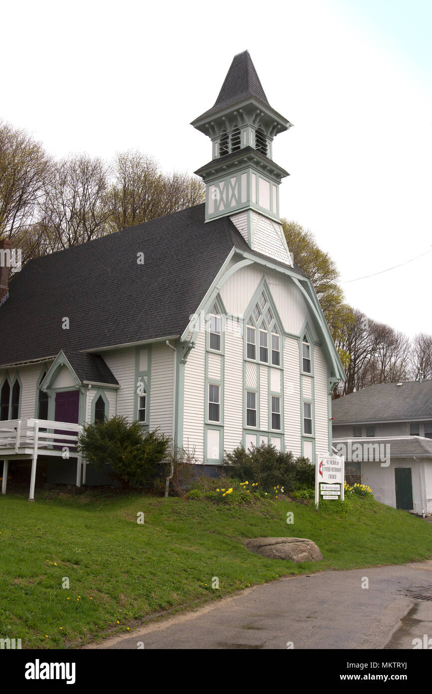 St. Nikolaus - evangelisch-methodistische Kirche - Rumpf, Massachusetts, USA Stockfoto