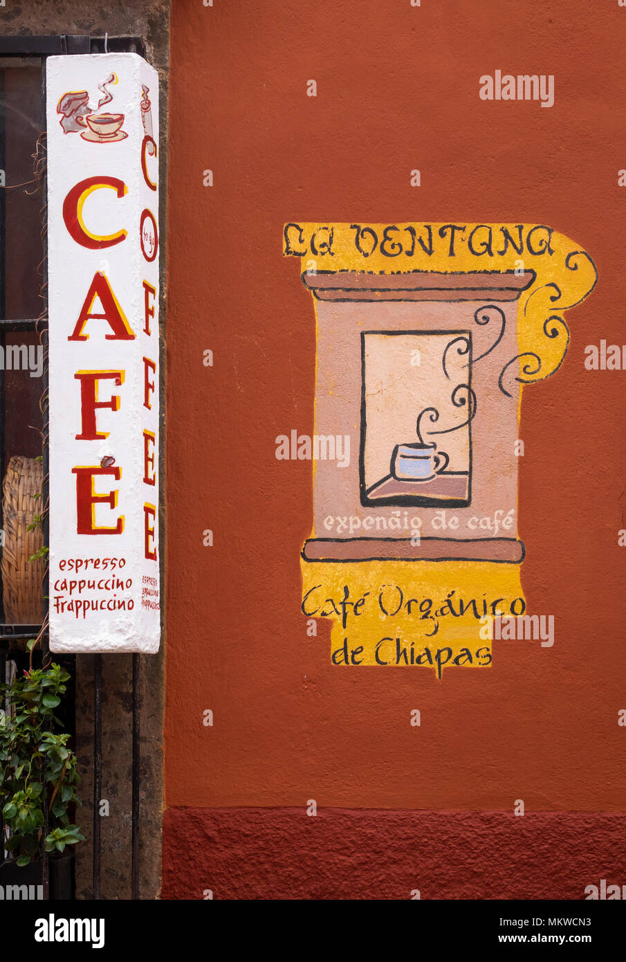 La Ventana, einem beliebten Coffee House in San Miguel de Allende, Mexiko Stockfoto
