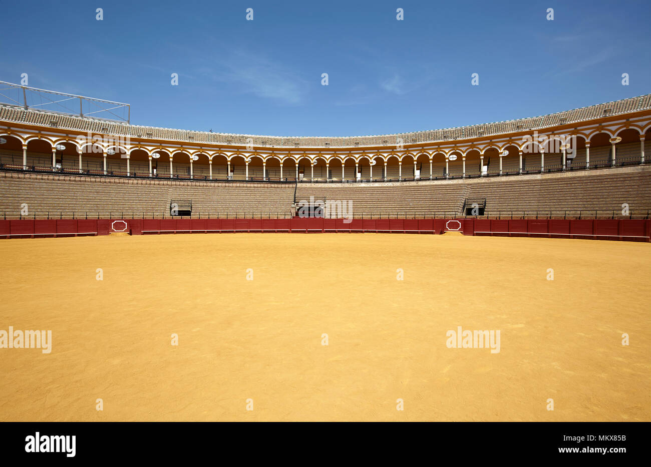 Die Stierkampfarena, Plaza de Toros, Sevilla, Spanien Stockfoto