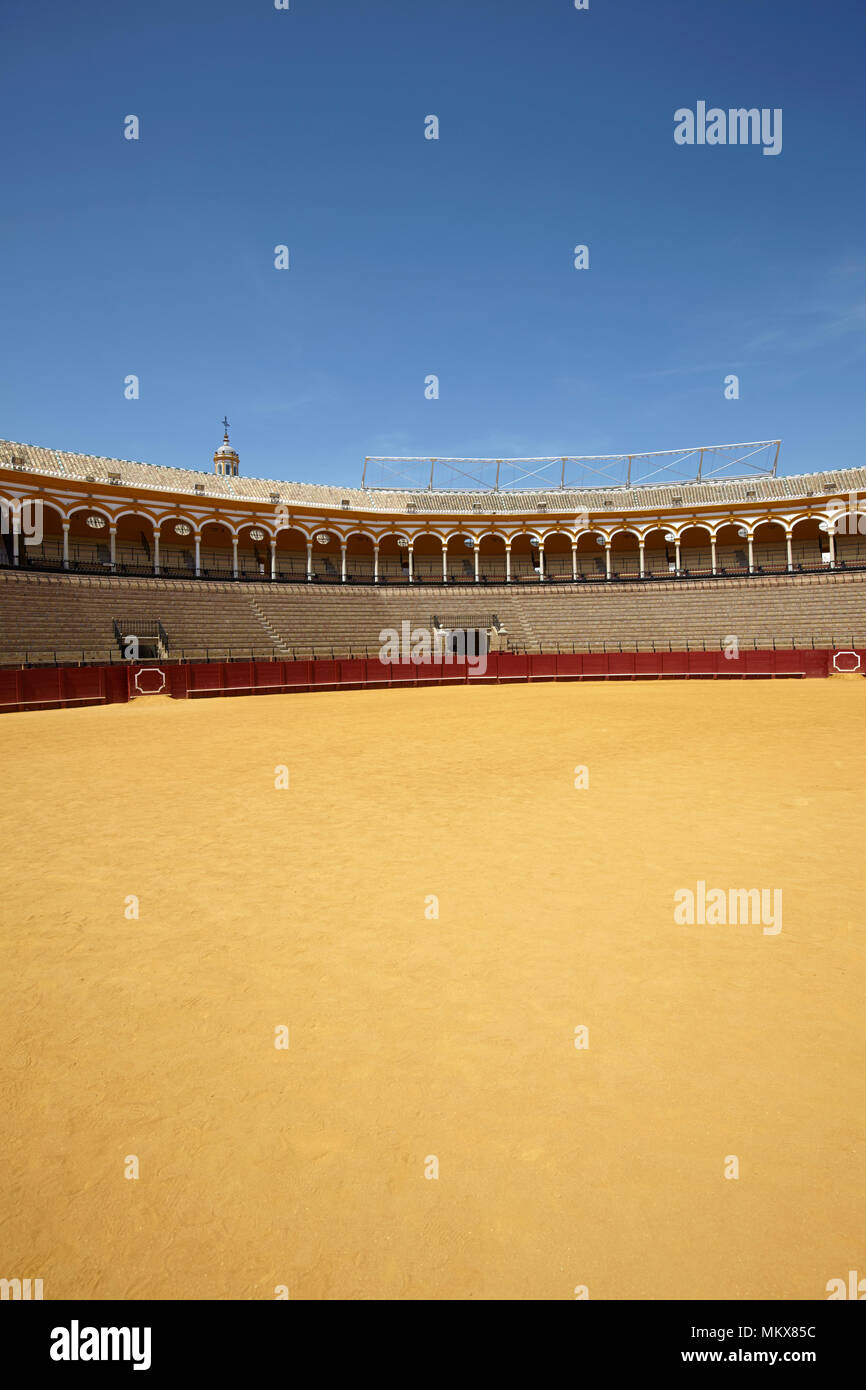 Die Stierkampfarena, Plaza de Toros, Sevilla, Spanien Stockfoto