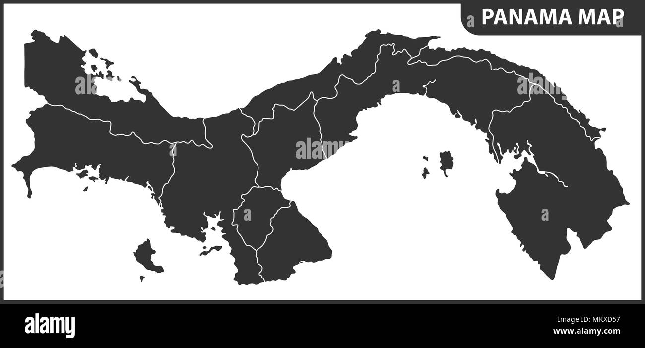 Die detaillierte Karte von Panama mit Regionen oder Staaten. Verwaltungseinheit Stock Vektor