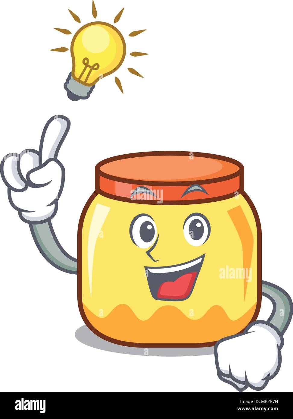 Haben Sie eine Idee cremetopf Maskottchen Karikatur Stock Vektor