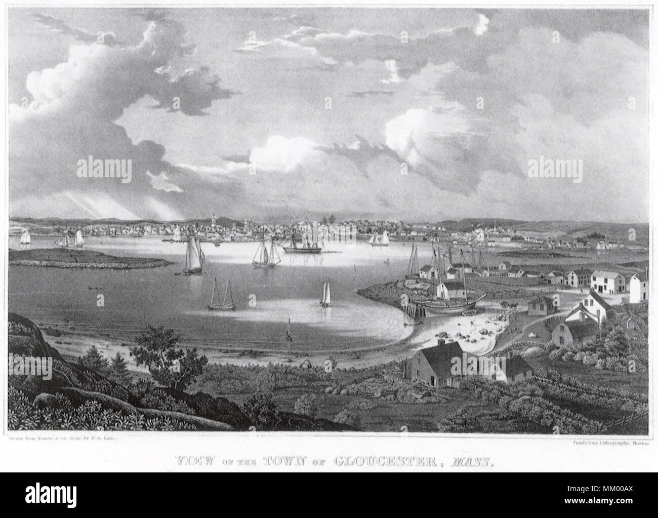 Stadt von Gloucester. 1835 Stockfoto