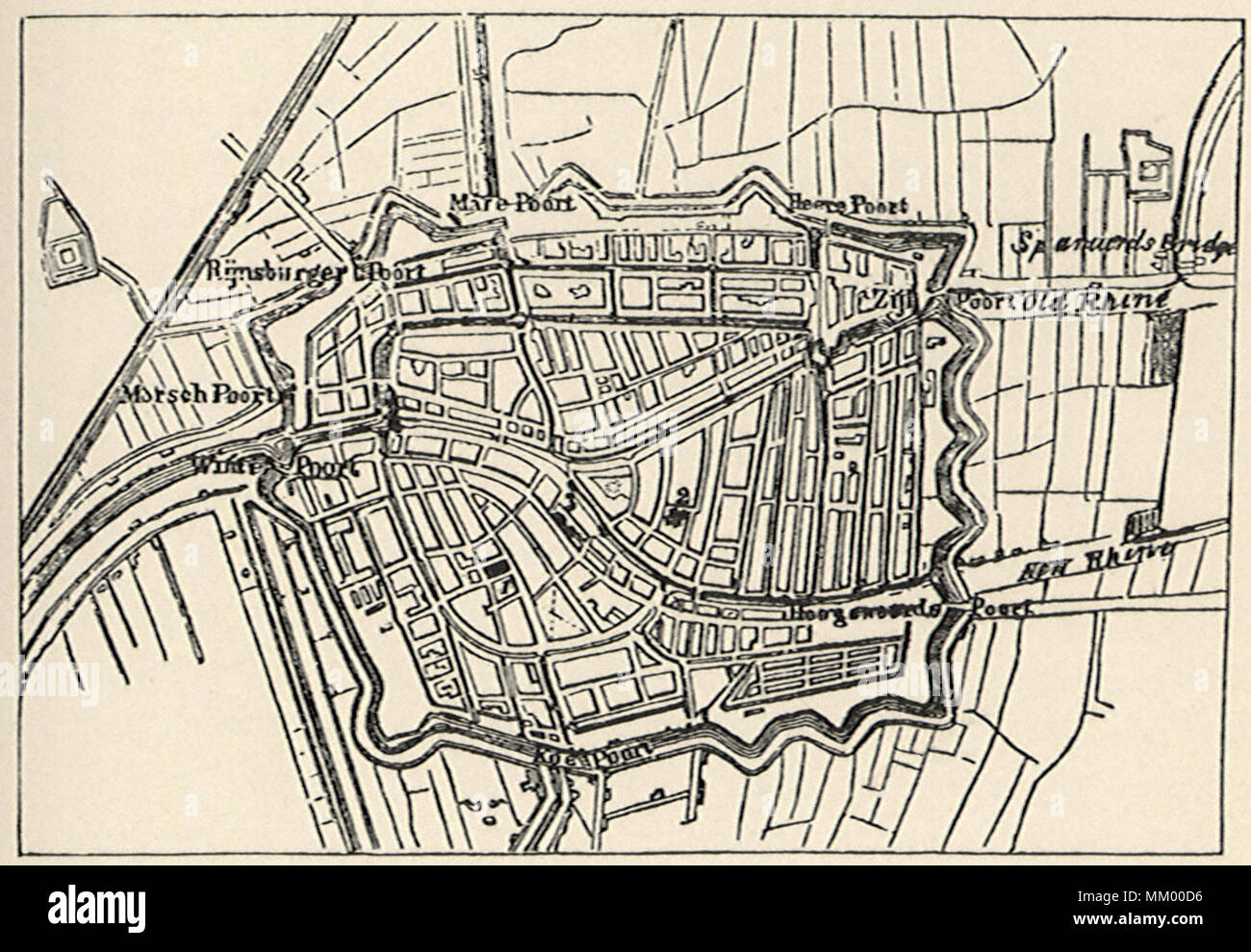 Plan von Leyden. 1609 Stockfoto