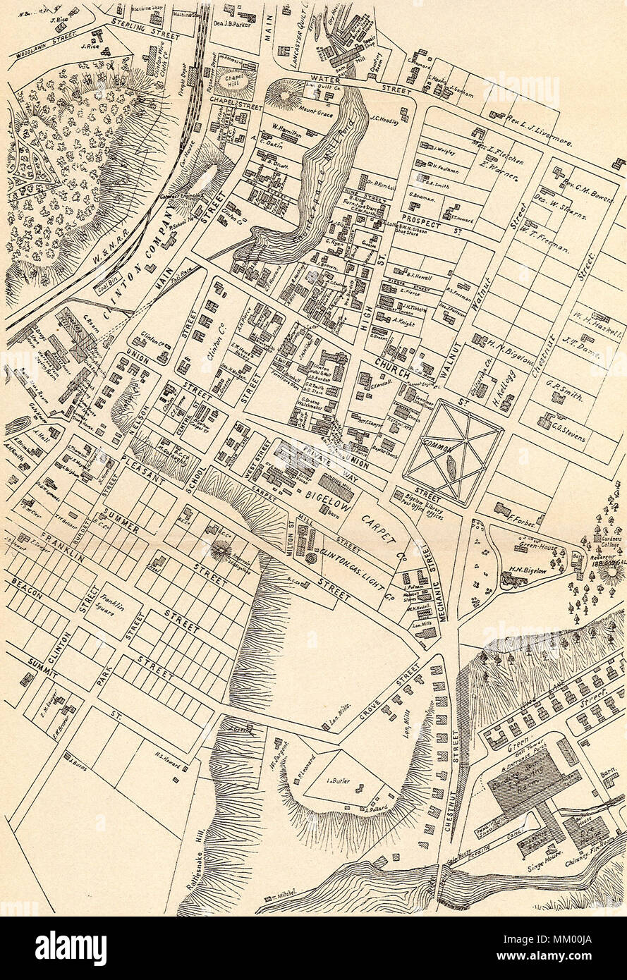 Karte von Clinton. 1857 Stockfoto