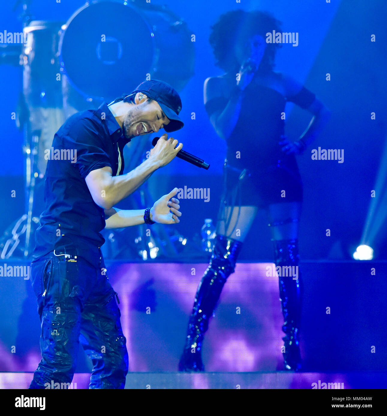 Prag, Tschechische Republik. 07 Mai, 2018. Spanische Sänger Enrique Iglesias, der während seiner Show in Prag, Tschechische Republik, am 7. Mai 2018. Quelle: Vit Simanek/CTK Photo/Alamy leben Nachrichten Stockfoto