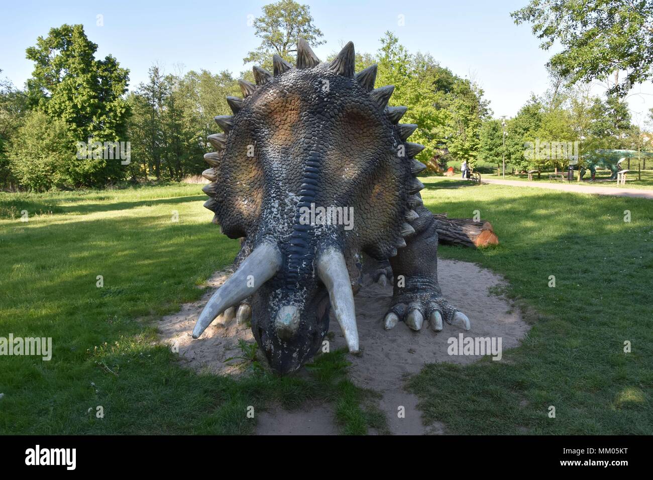 Lubin, Polen. 8. Mai, 2018. Mai 08.2018 Lubin Polen Dinosaur Park in Polen Triceratops Triceratops Horridus Marsh Credit: Piotr Twardysko/ZUMA Draht/Alamy leben Nachrichten Stockfoto