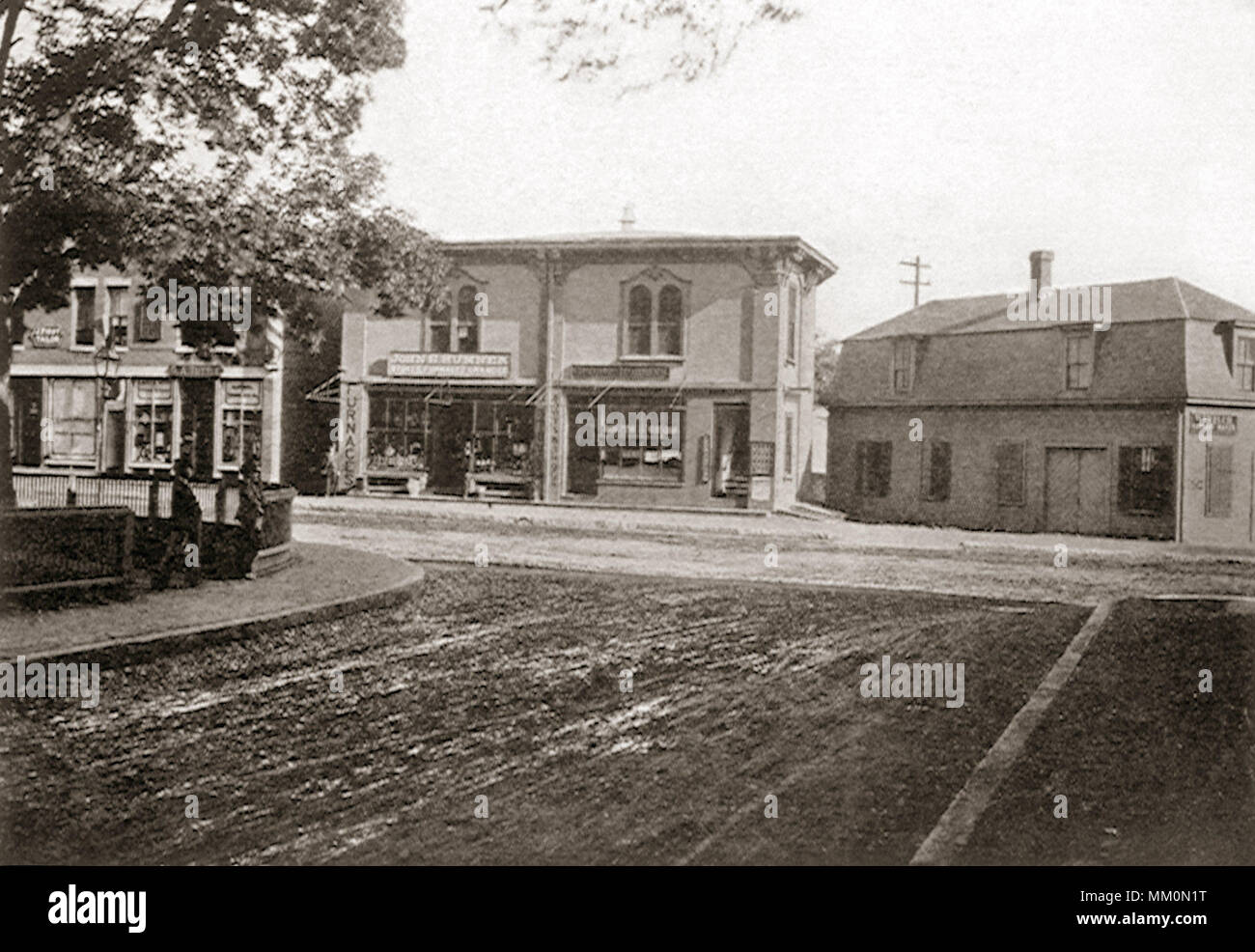 Hall und der Centre Street. Newton Ecke. 1870 Stockfoto