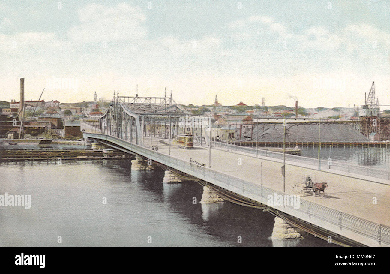 Fairhaven Brücke. New Bedford. 1910 Stockfoto