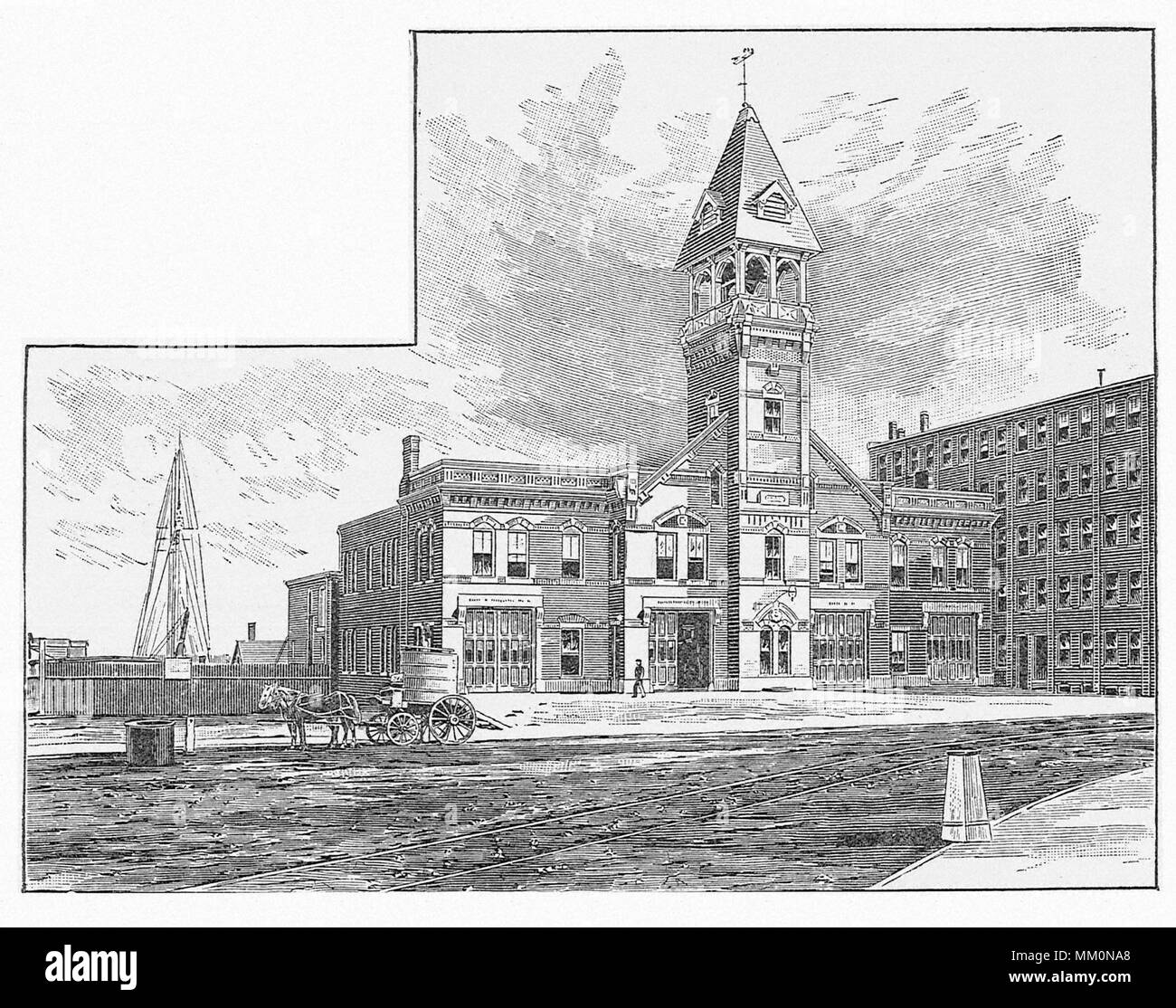 Board Street Motor Haus. Lynn. 1886 Stockfoto