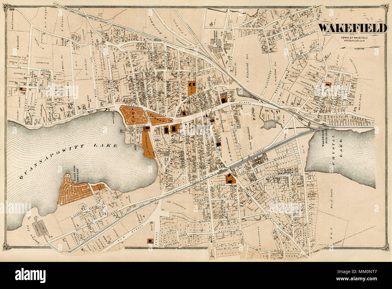Karte von Wakefield. 1875 Stockfoto