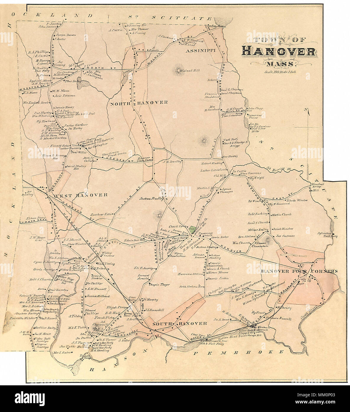 Karte von Hannover. 1879 Stockfoto