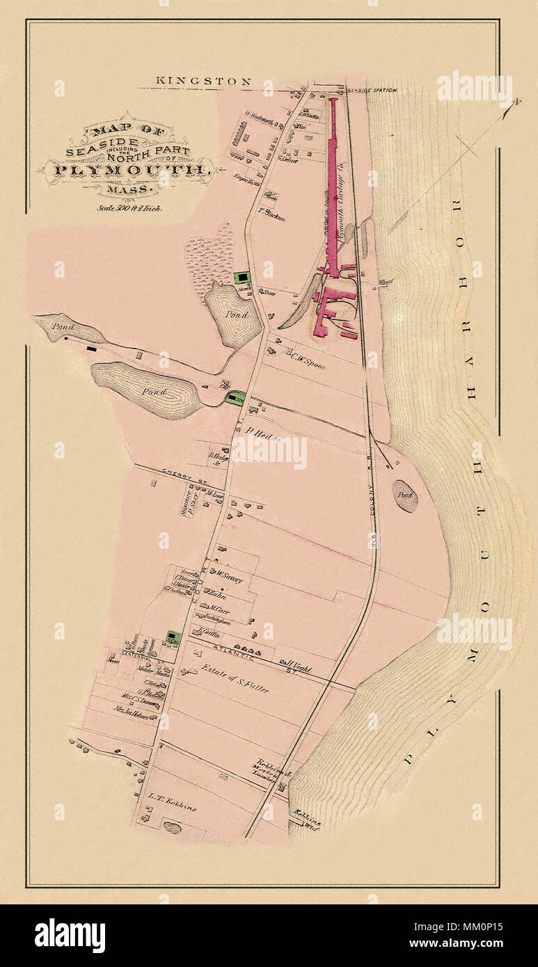 Meer Karte einschließlich eines Teils von Plymouth. 1879 Stockfoto