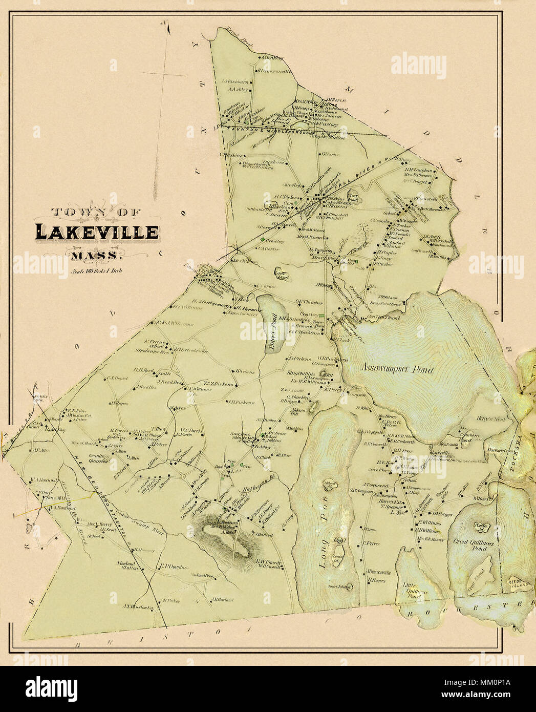 Karte von Lakeville. 1879 Stockfoto