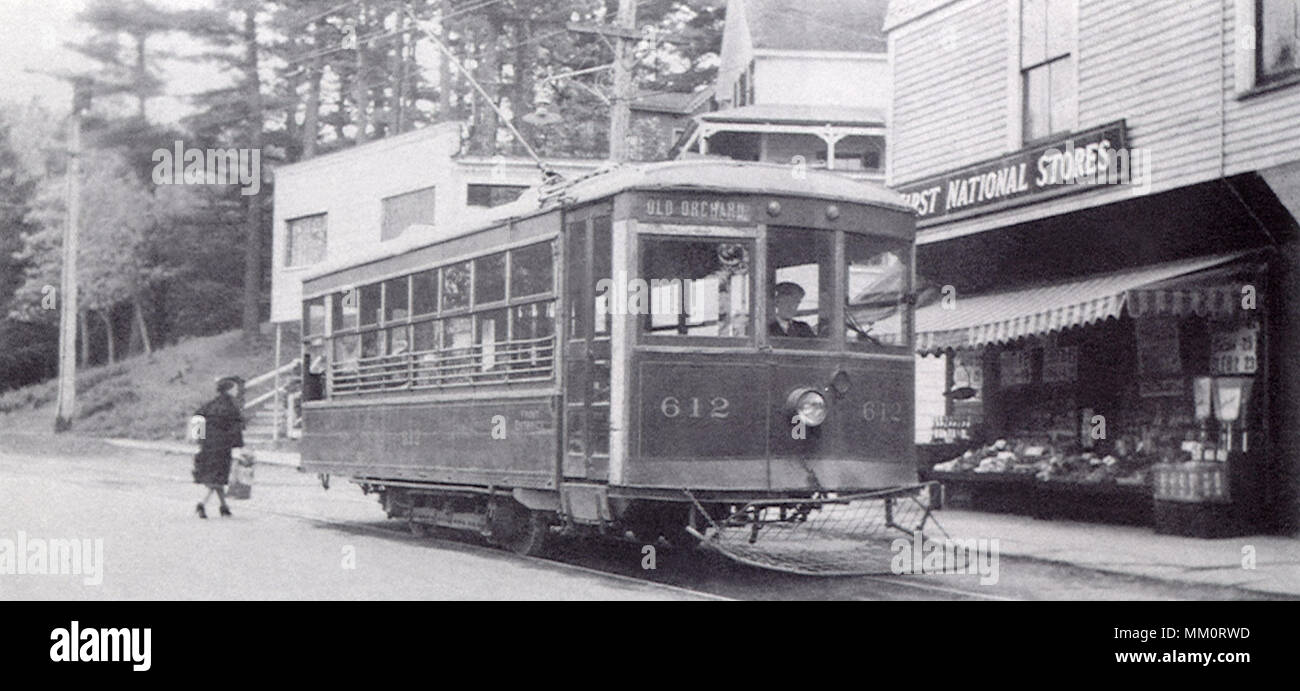 Straßenbahn in Washington & Atlantic Avenue. 1910 Stockfoto