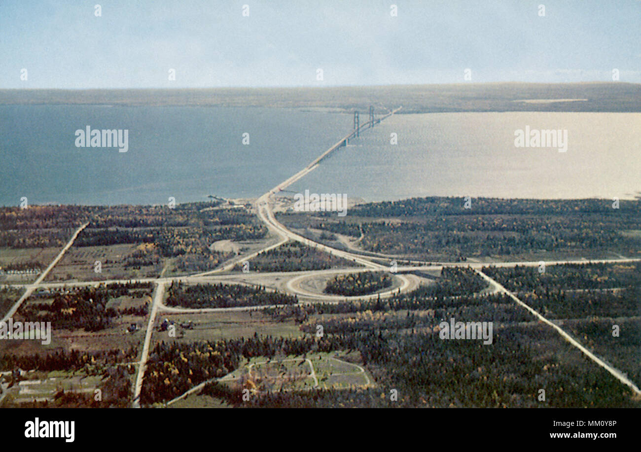 Die Mackinac Bridge. Saint Ignace. 1950 Stockfoto