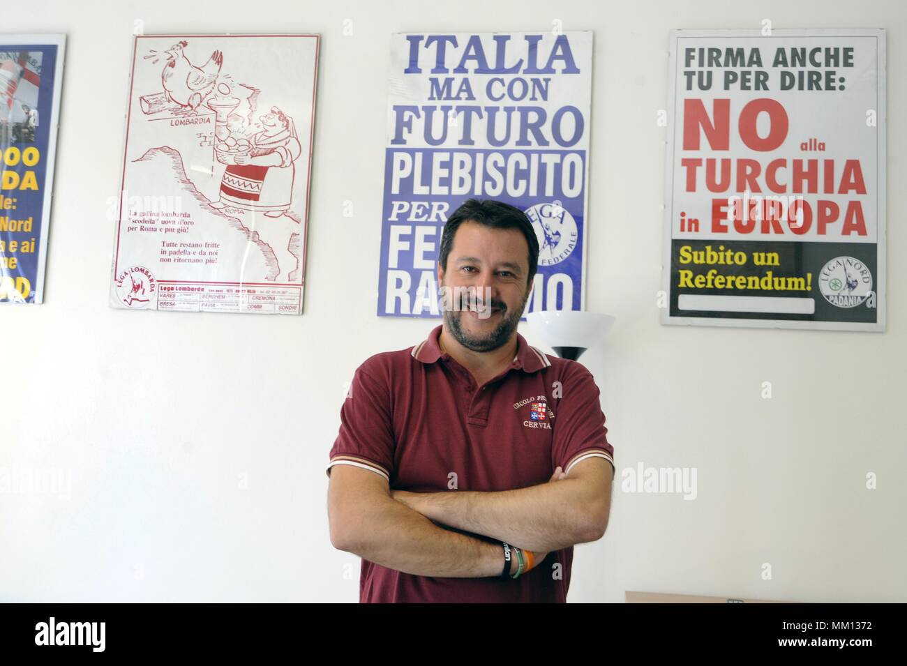Matteo Salvini, der Führer der italienischen Rechten politischen Partei Lega Nord Stockfoto