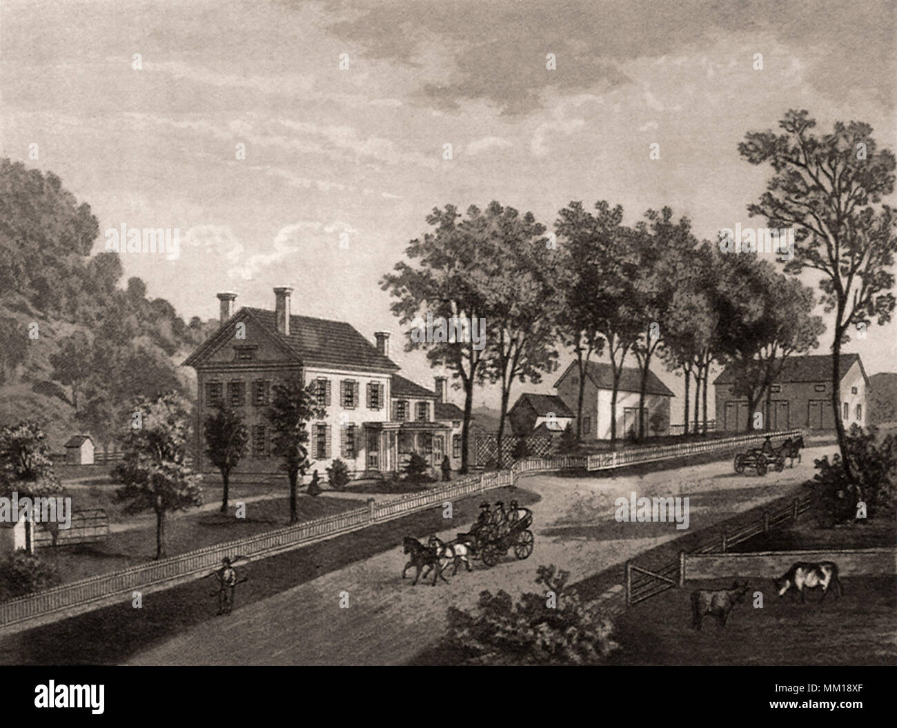 Residence A.S. Doane. Doanesburg. 1867 Stockfoto